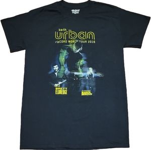 Keith Urban Band Tour Black Crew Neck Graphic T-Shirt - Unisex Small - EUC